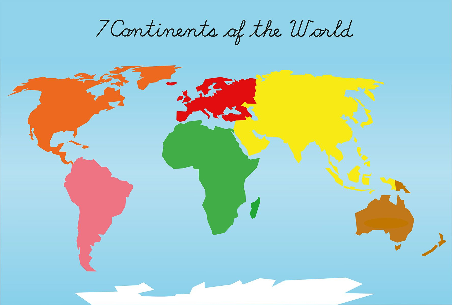 Montessori Puzzle Maps - 7 Continents Of The World | Montessori - 7 Continents Printable Puzzle