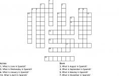 Months Of The Year And Days Of The Week In Spanish Crossword - Wordmint - Printable Spanish Crossword Puzzle