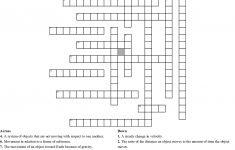 Motion, Speed And Acceleration Crossword - Wordmint - Printable 2 Speed Crossword