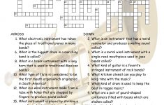 Musical Instruments Crossword Puzzle Worksheet-Esl Fun Games-Have Fun! - Printable Esl Crossword Puzzles