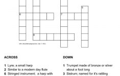 Musical Instruments In The Bible Crossword With Answer Sheet - Bible Crossword Puzzles Printable With Answers