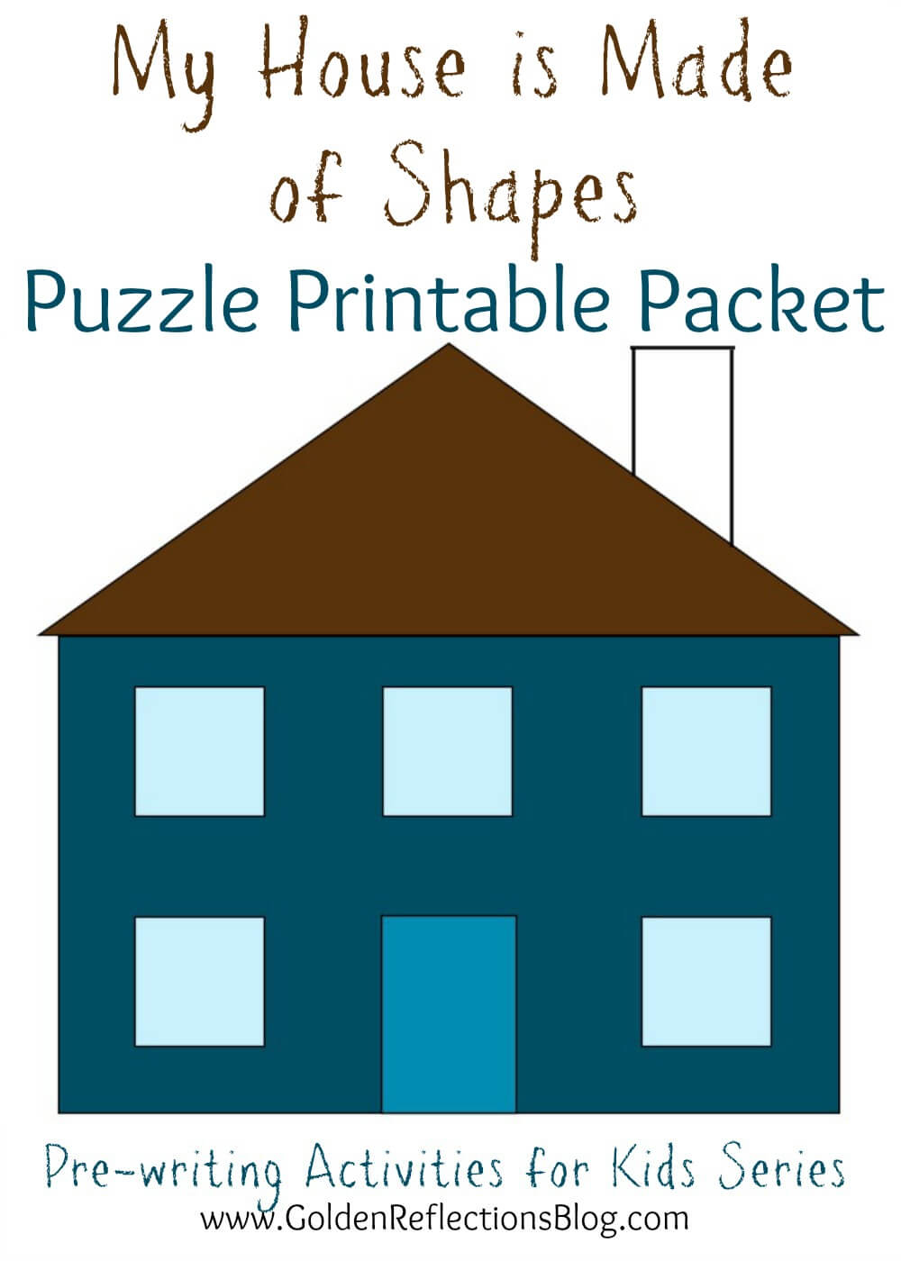 My House Is Made Of Shapes Diy Puzzle Printable Packet : Pre-Writing - Printable Puzzle Packet
