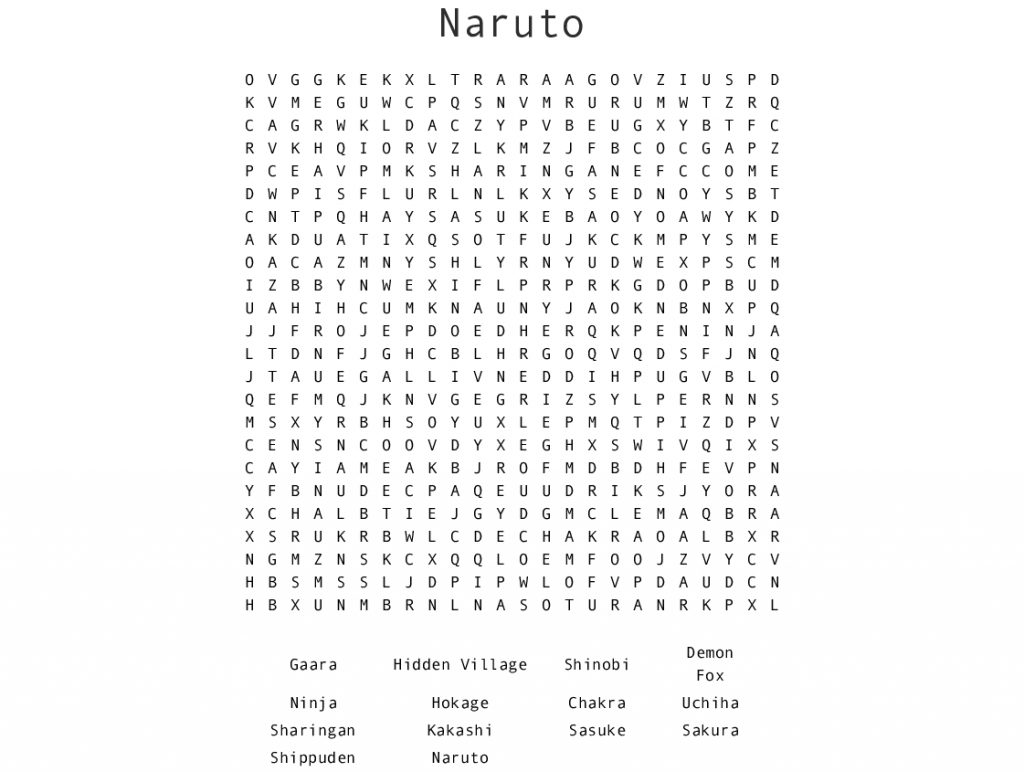 naruto word search wordmint printable naruto crossword puzzles