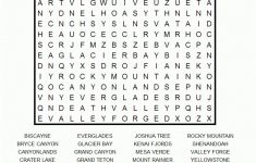 National Parks Printable Word Search Puzzle Intended For Free - Free - Printable Word Puzzles Free