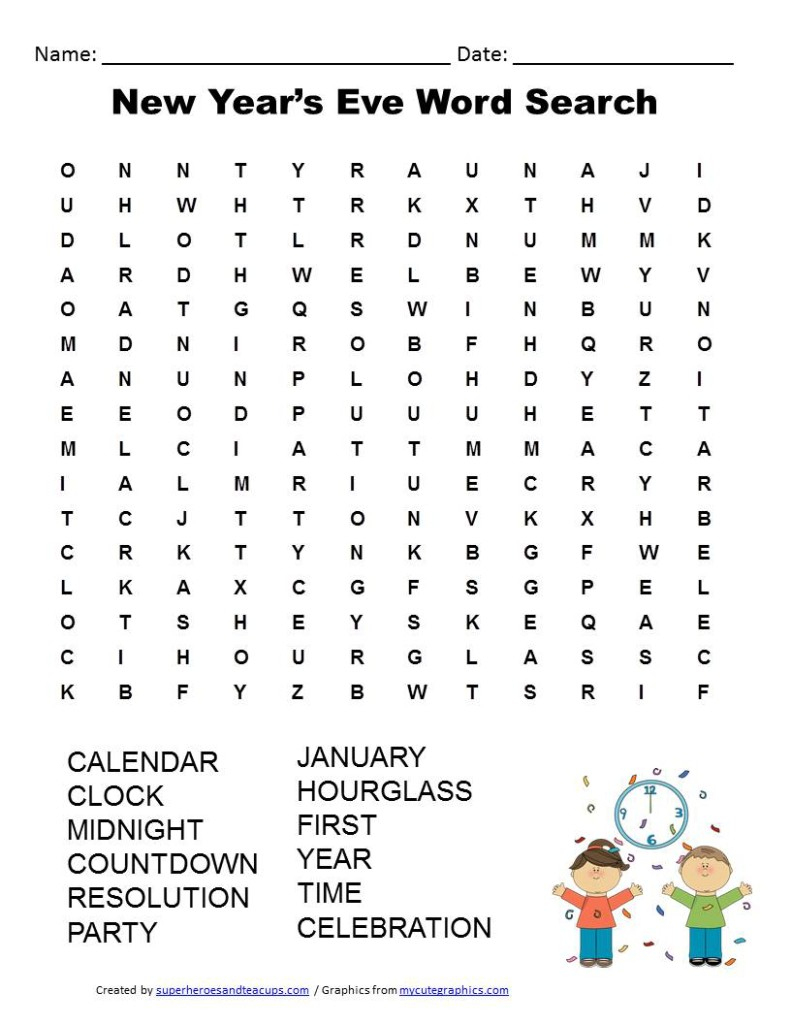 New Year Crossword Puzzle Printable – Festival Collections - Printable New Year&amp;#039;s Crossword Puzzle