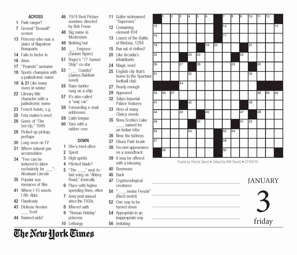 New York Times Sunday Crossword Printable – Rtrs.online - Printable Crossword Puzzle New York Times