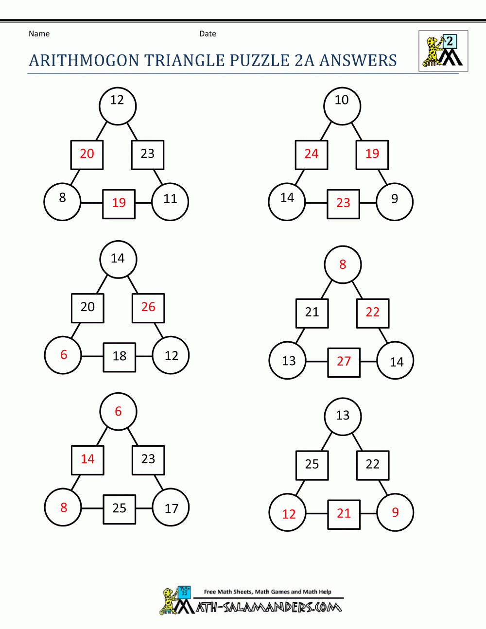 Number-Puzzles-Arithmogon-Triangle-Puzzle-2A-Ans.gif (1000×1294 - Printable Triangle Puzzle