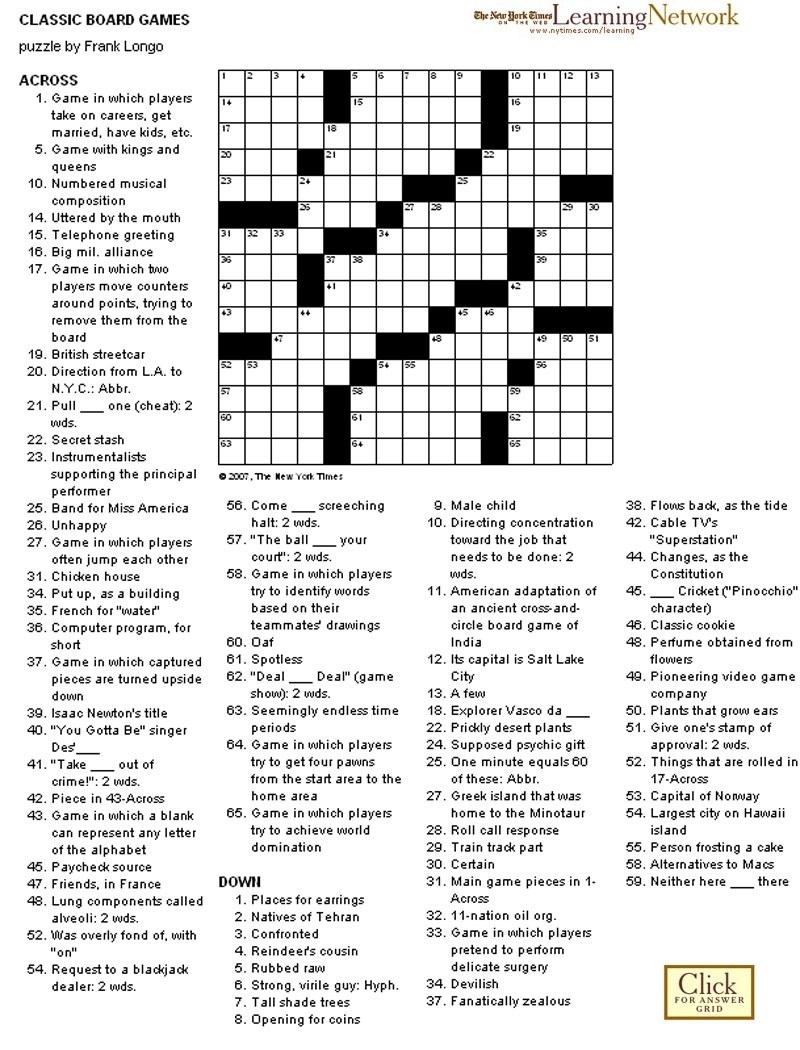 Nyt Sunday Crossword Printable (86+ Images In Collection) Page 1 - Printable Crossword Nyt