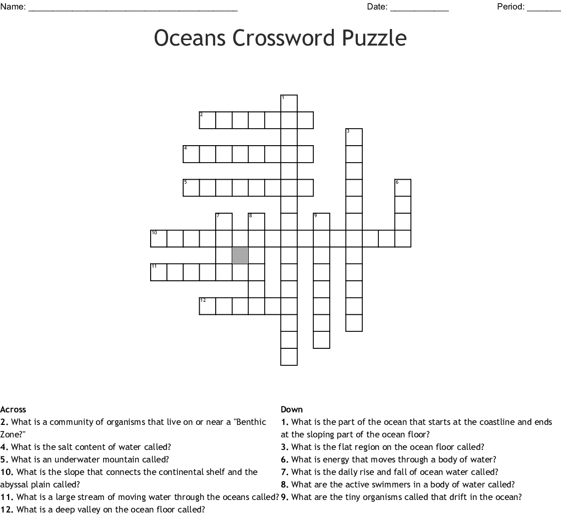 Oceans Crossword Puzzle Crossword - Wordmint - Printable Ocean Crossword Puzzles