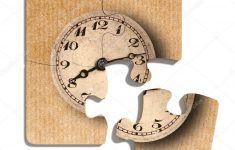 Old-Fashioned Clock Print On Puzzle Pieces — Stock Photo © Erllre - Print On Puzzle