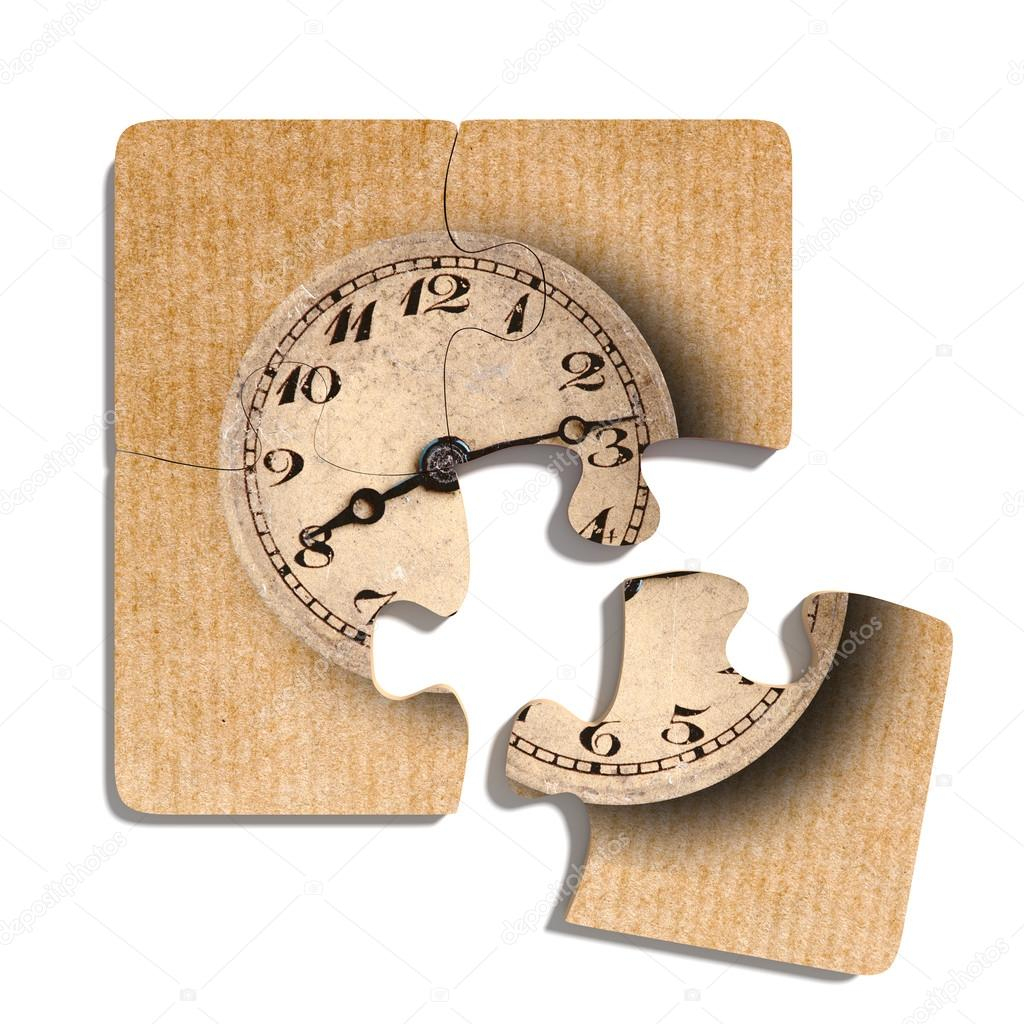 Old-Fashioned Clock Print On Puzzle Pieces — Stock Photo © Erllre - Print On Puzzle Pieces