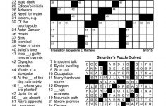 Oui And Si Crossword - Boston Globe Crossword Puzzle Printable