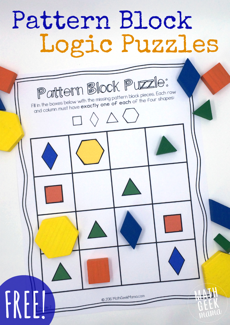 Pattern Block Puzzles {Free} - Free Printable 3D Puzzles