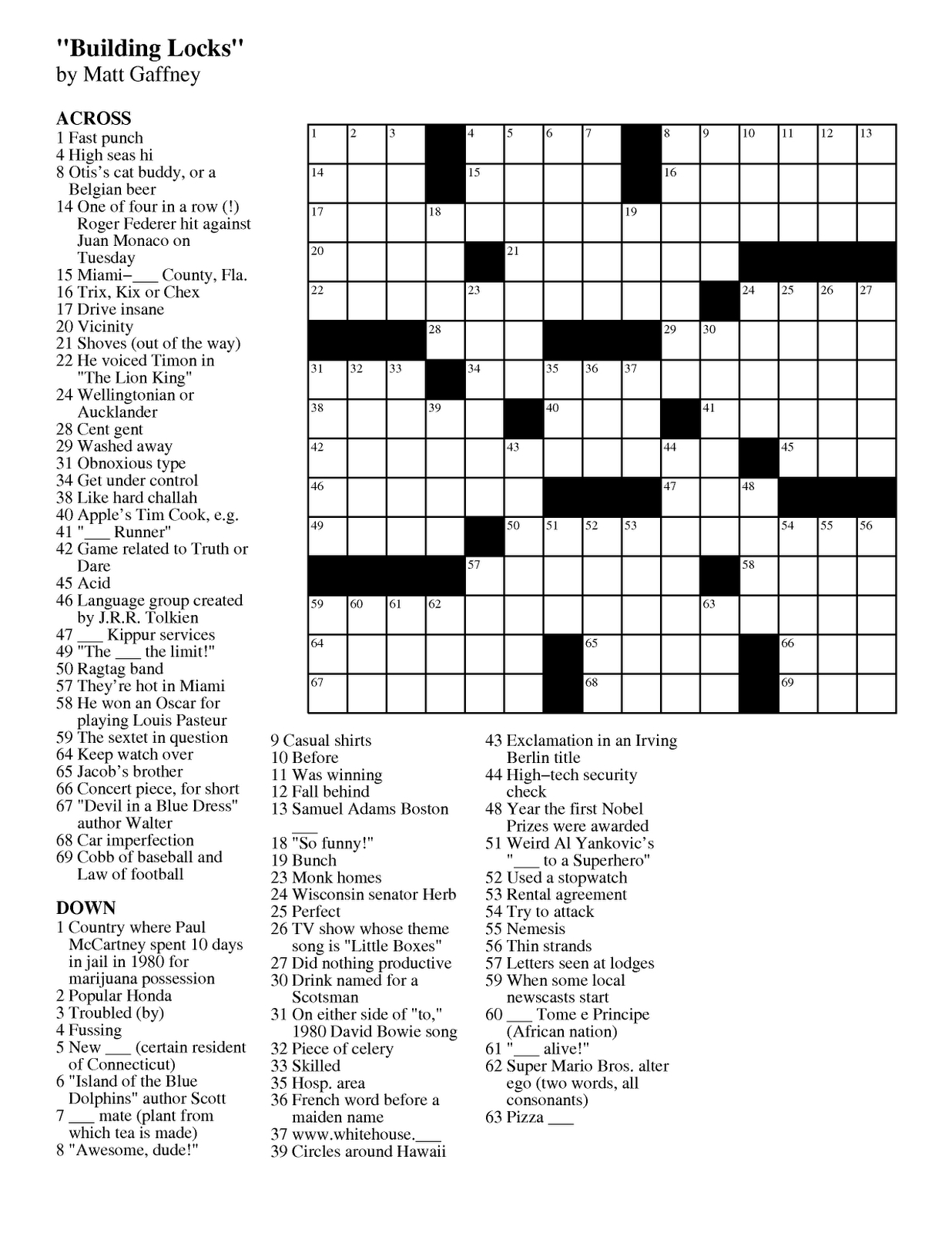 Printable Crossword Puzzle Medium Difficulty | Printable ...