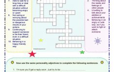 Personality Adjectives Worksheet - Free Esl Printable Worksheets - Adjectives Crossword Puzzle Printable