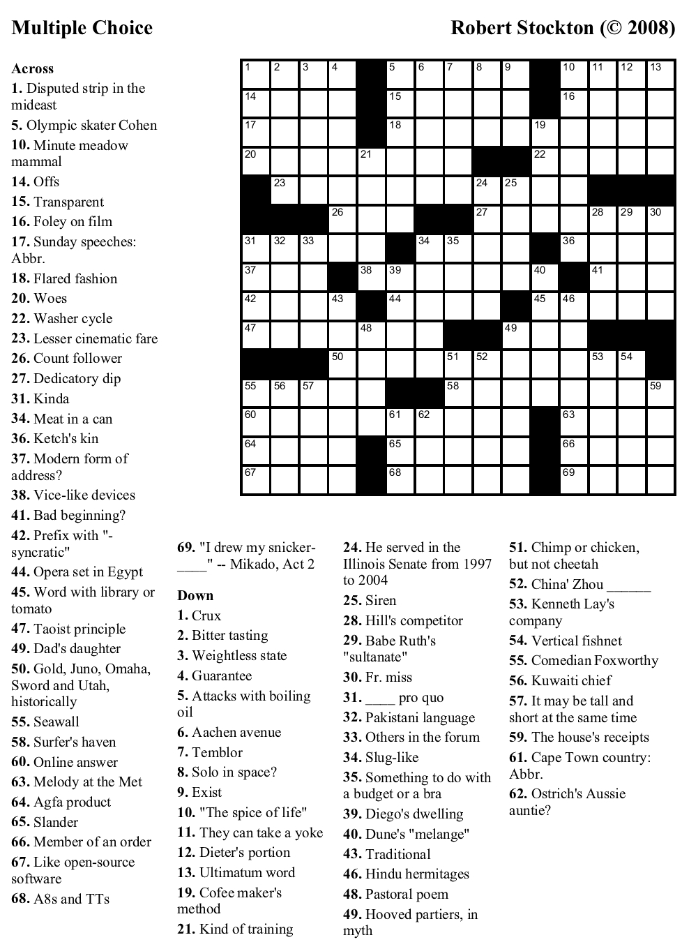 Pinjim Fraunberger On Crossword Puzzles | Printable Crossword - Printable Newspaper Crossword Puzzles For Free