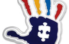 Pinmart's Autism Awareness Puzzle Piece And Hand Print Enamel Lapel - Printable Puzzle Piece Autism