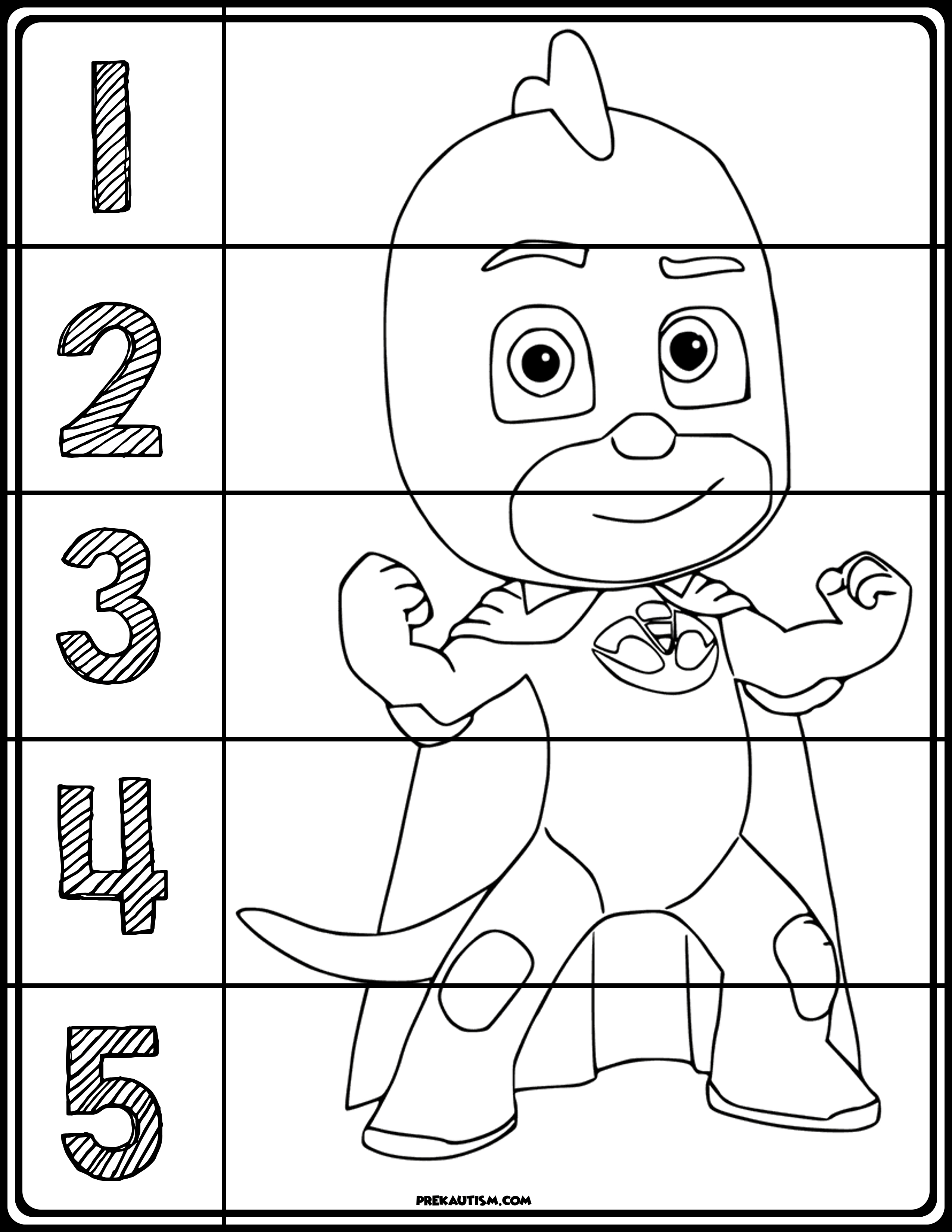 Pj Masks Coloring Number Puzzles | My Tpt Store | Pj Mask, Numbers - Printable Face Puzzle