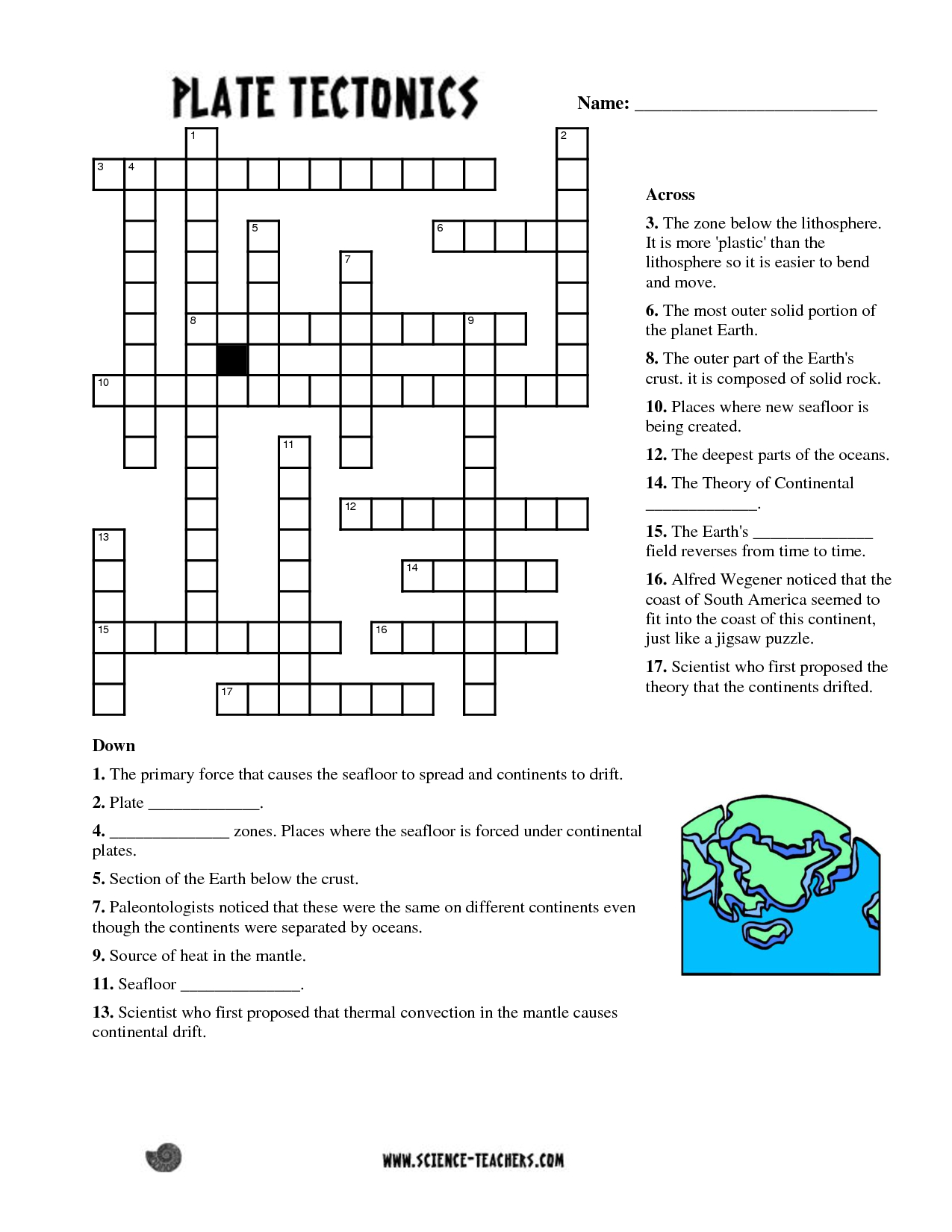 Planets Crossword Puzzle Worksheet - Pics About Space | Fun Science - Printable Ocean Crossword Puzzles