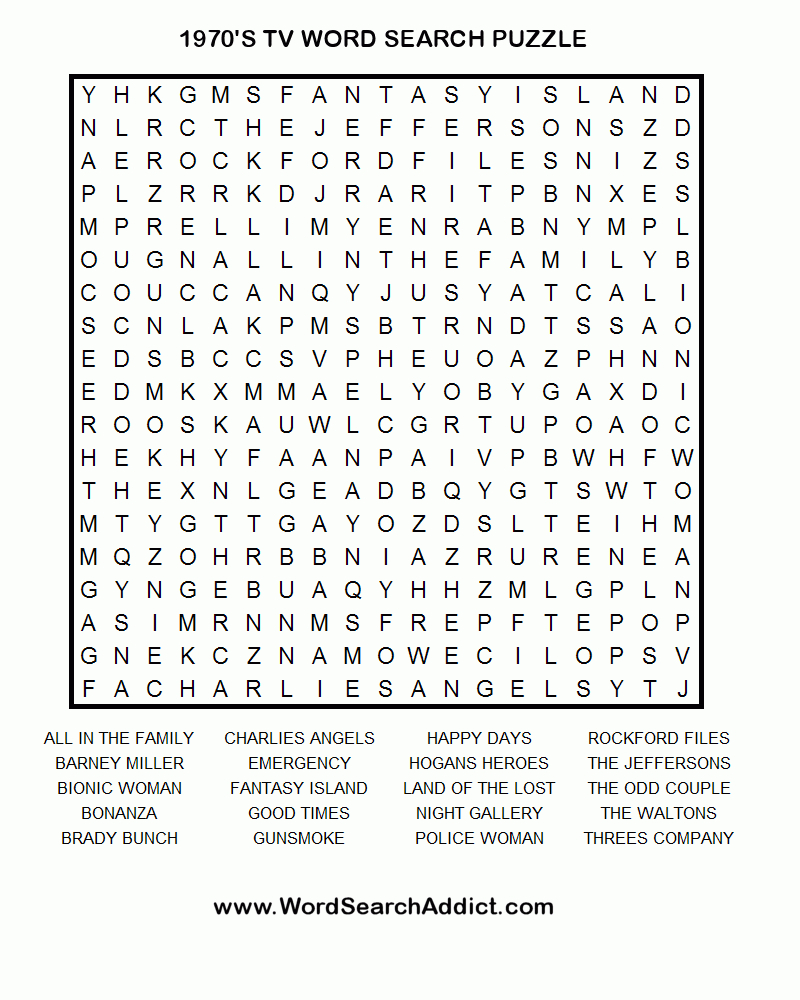 Print Out One Of These Word Searches For A Quick Craving Distraction - Printable Rock And Roll Crossword Puzzles