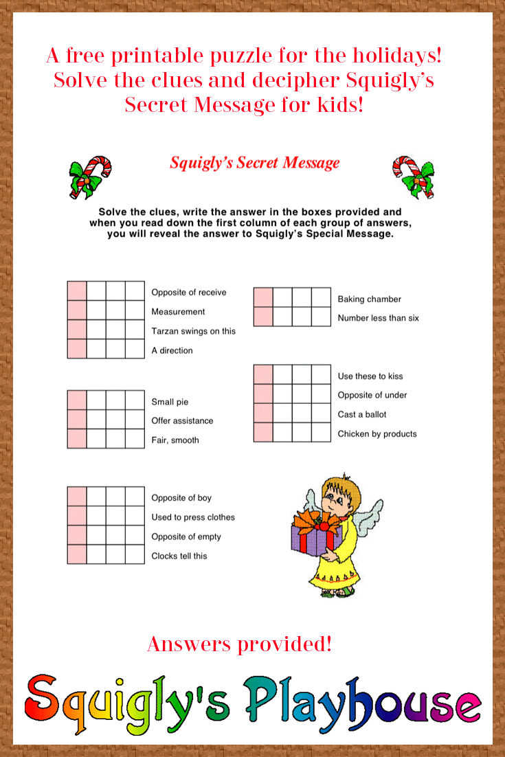 Print This Fun Holiday Puzzle. Decipher The Clues And Find Squigly&amp;#039;s - Printable Holiday Puzzle
