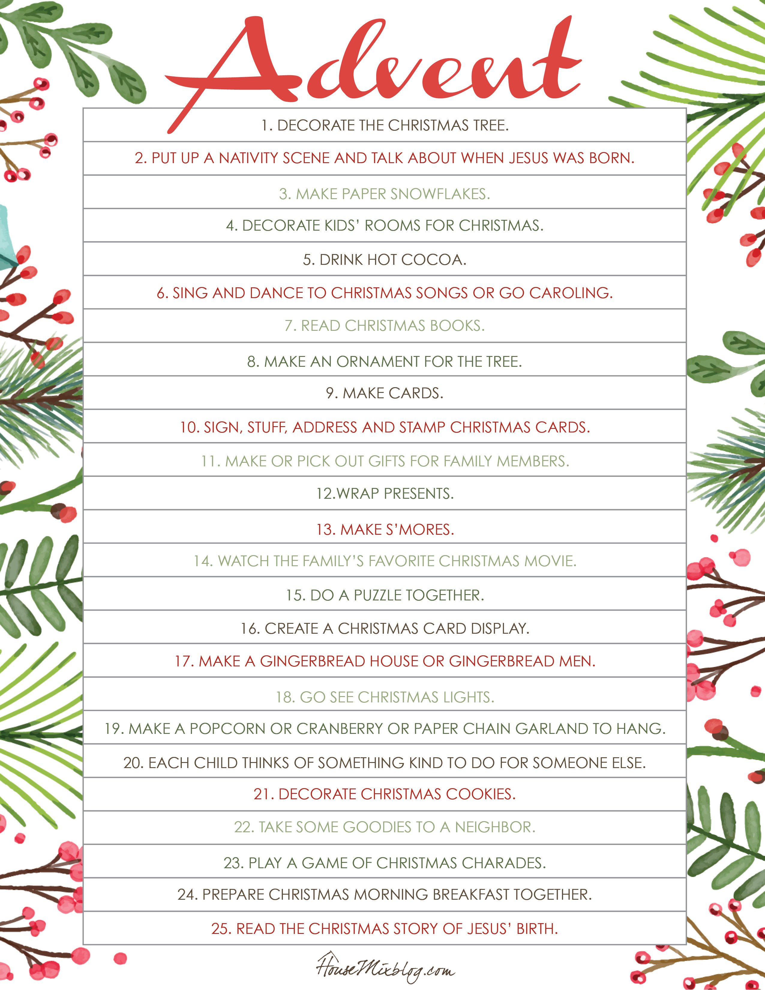 Printable Christmas Activities For Advent | House Mix - Printable Advent Puzzle