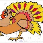 Printable Colored Turkey 1 Medium Piece Puzzle   Printable Turkey Puzzle