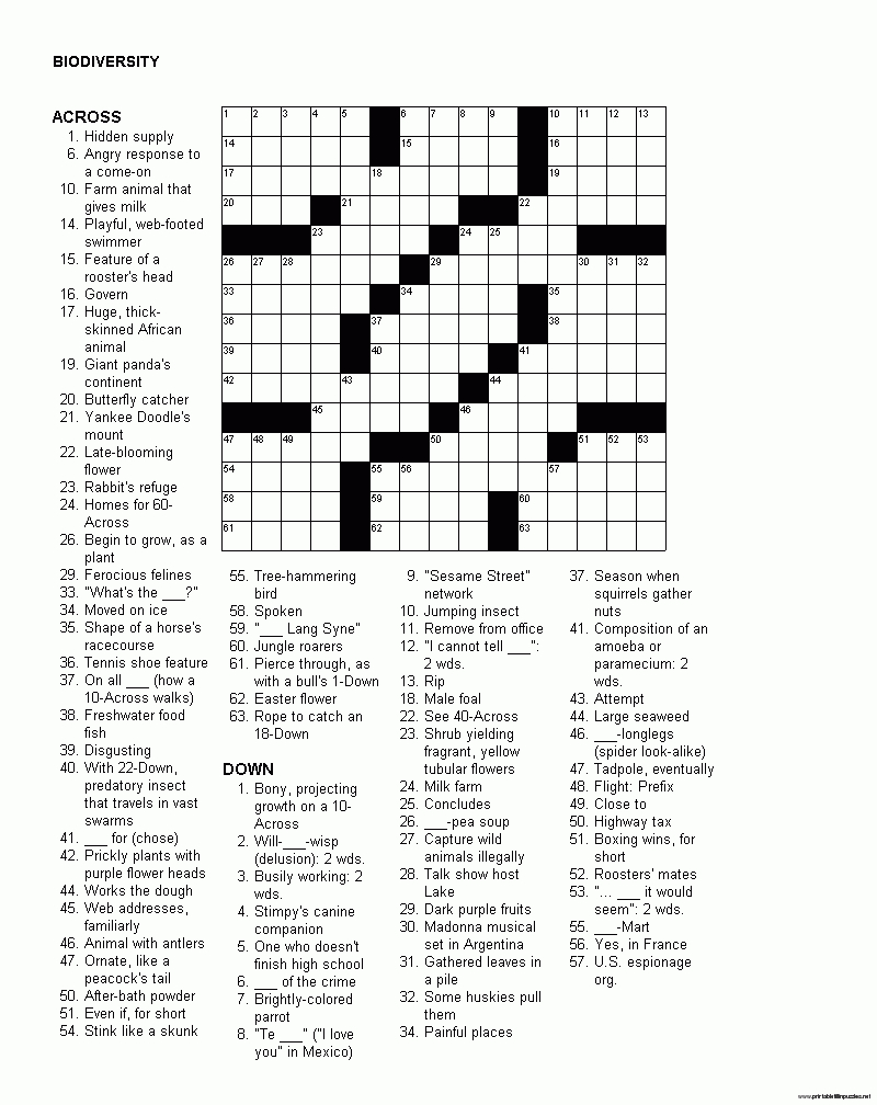 Printable Crossword | Adult Puzzles | Free Printable Crossword - Crossword Puzzle Tagalog Printable