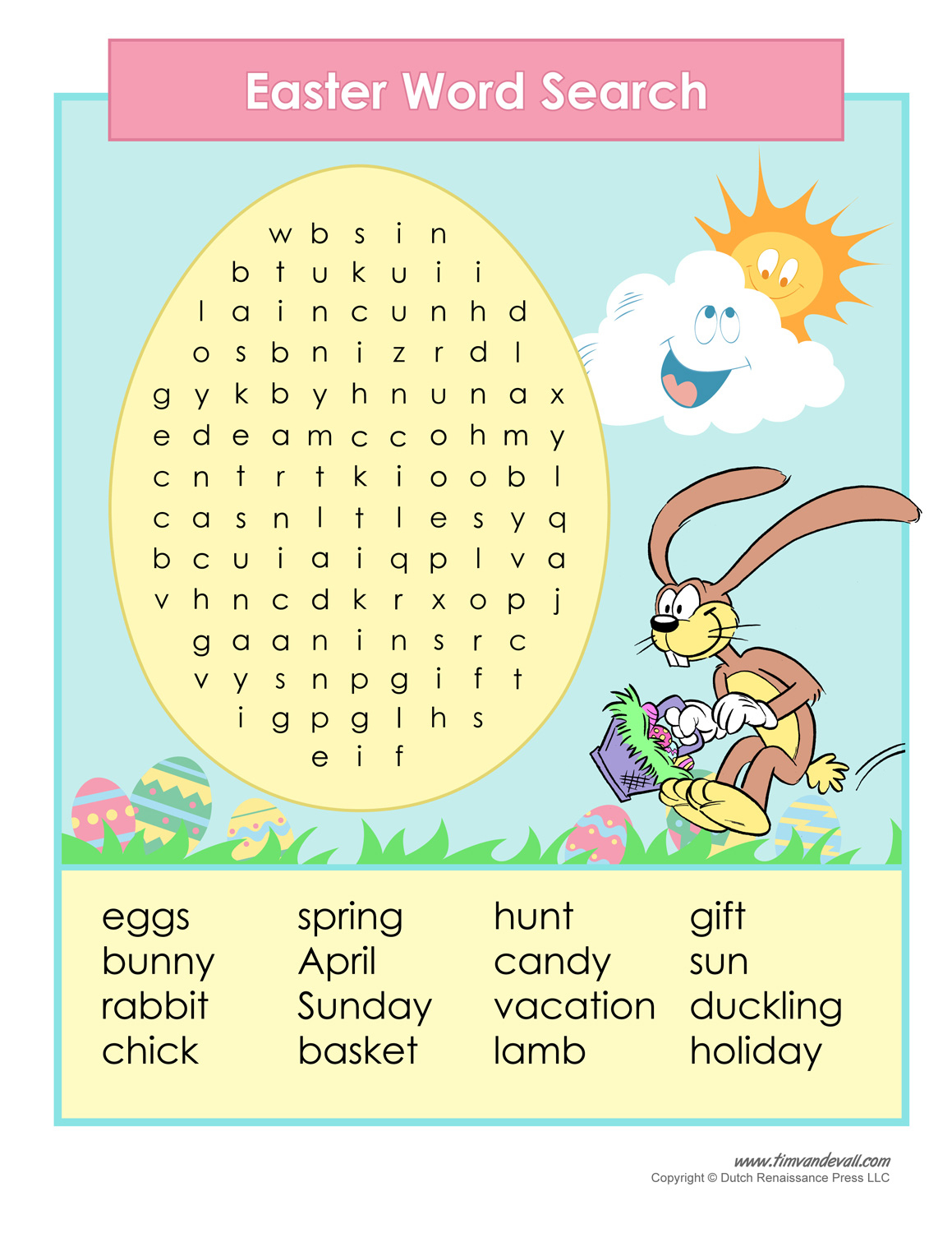 Printable Easter Word Search – Tim&amp;#039;s Printables - Printable Bunny Puzzle