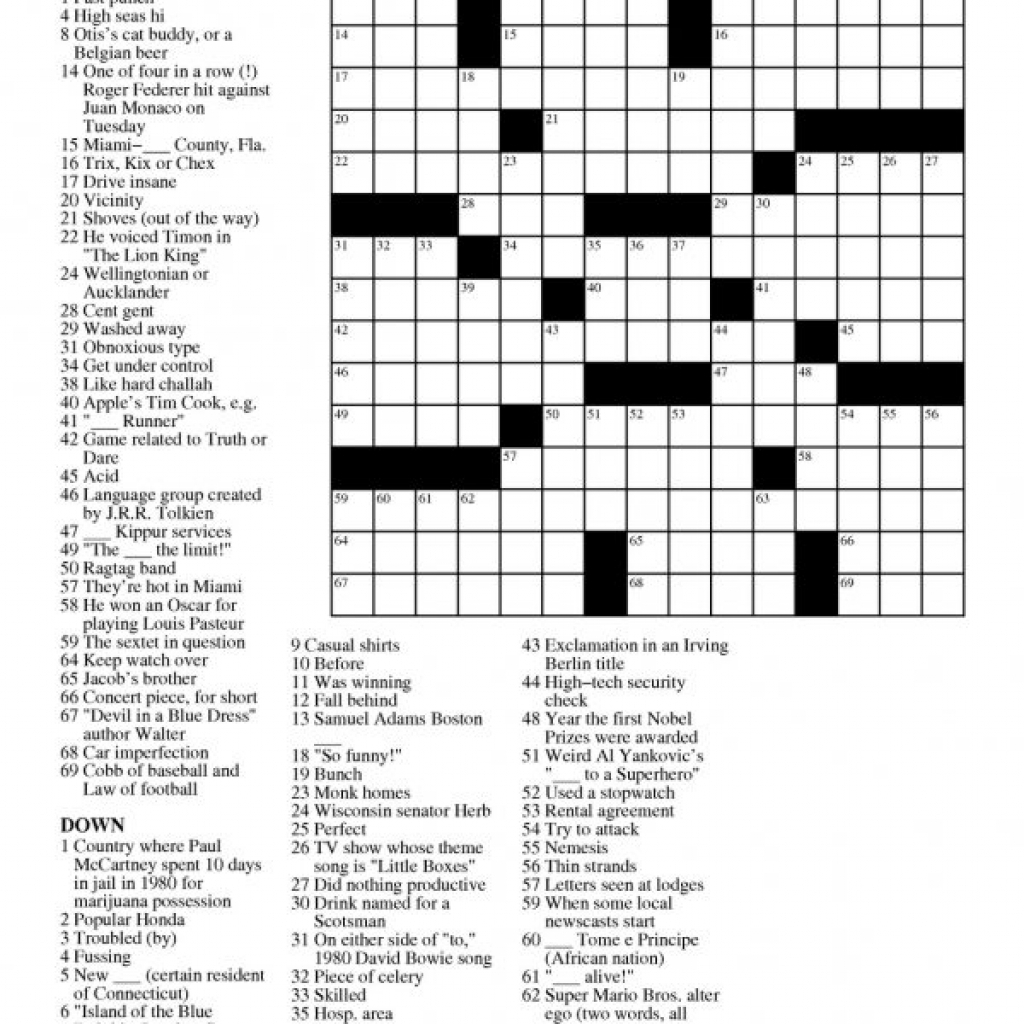 Play Free Crossword Puzzles From The Washington Post The Printable 