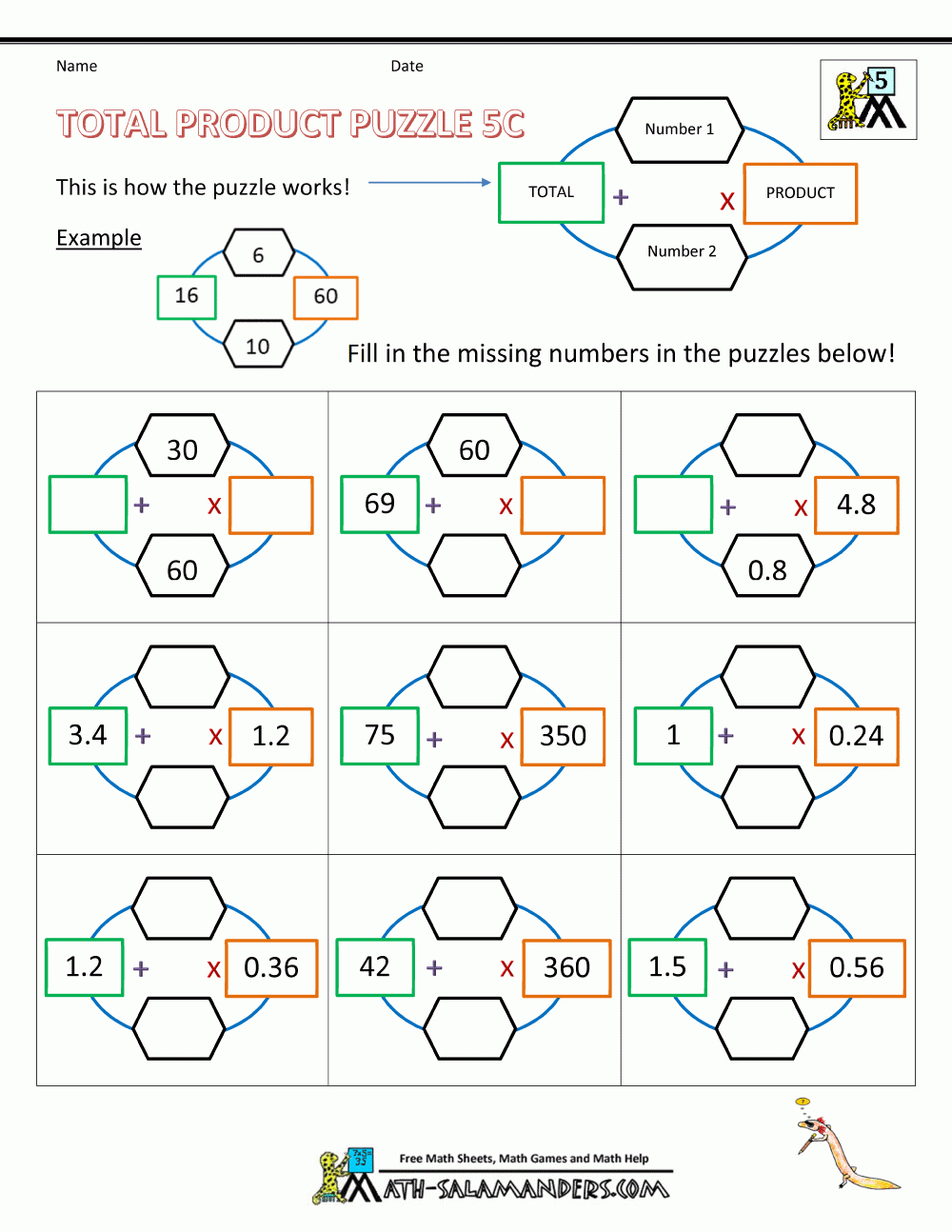 Printable Math Games- Decimals, Fractions, Operations | Math | Maths - Printable Math Puzzle Games