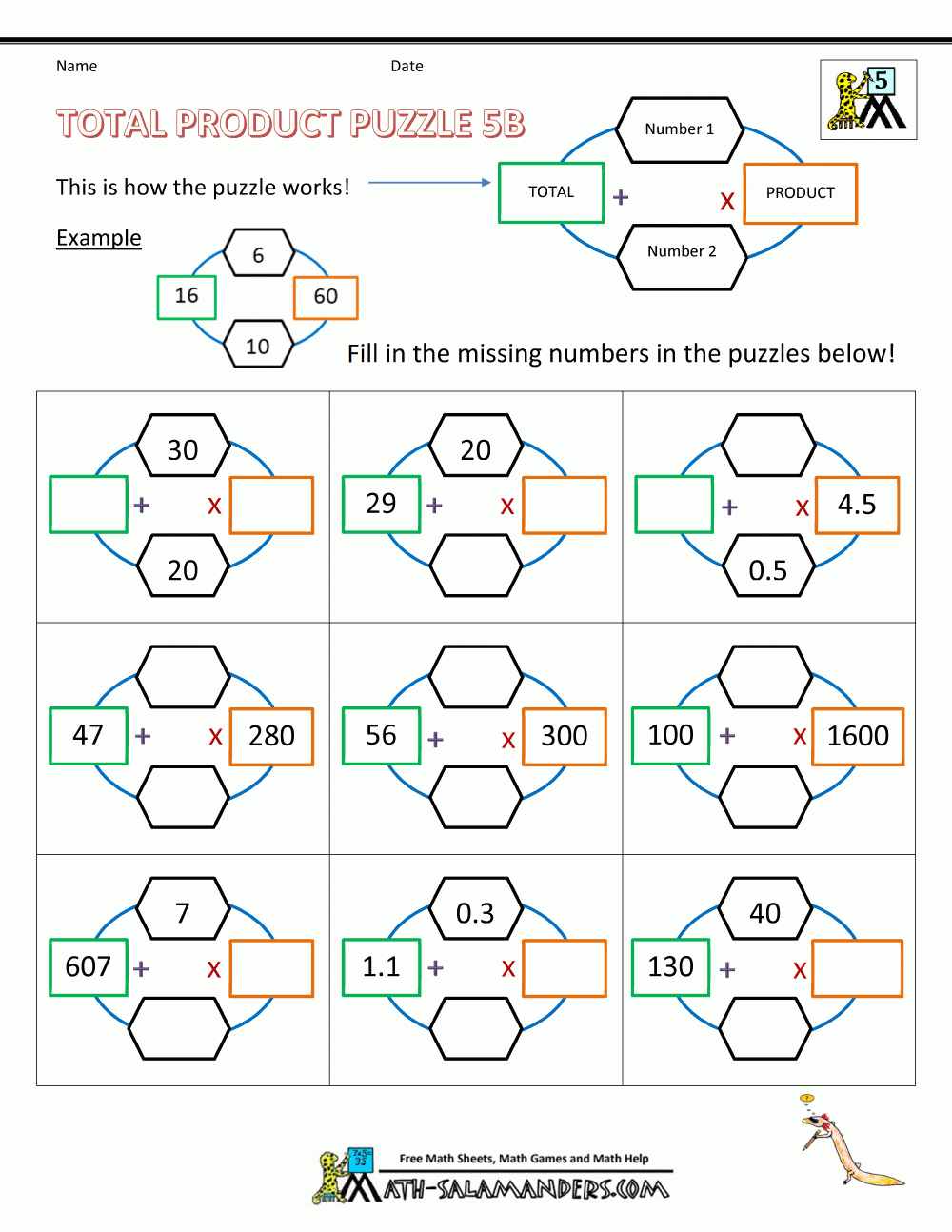 Printable Math Puzzles 5Th Grade - 5 Year Old Puzzles Printable