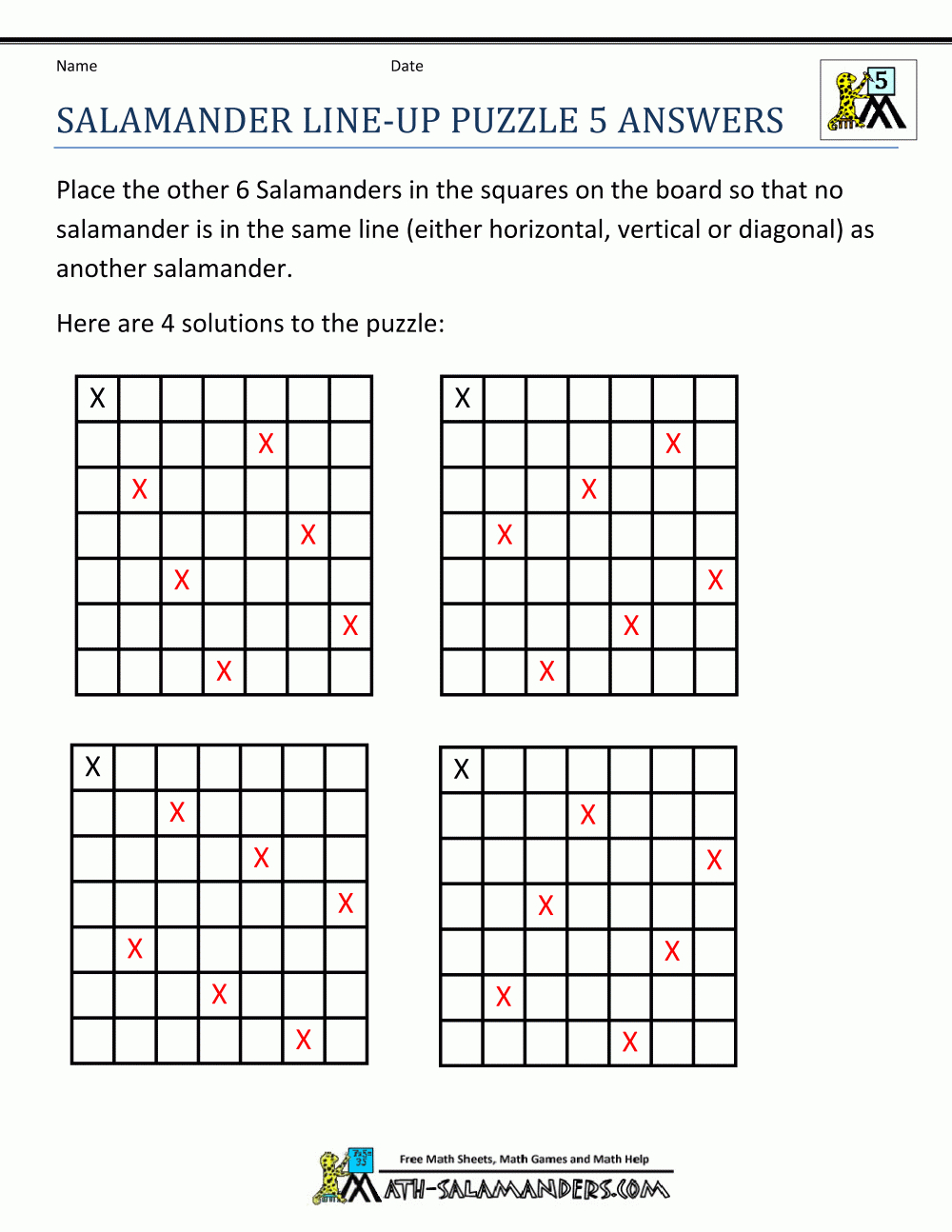 Printable Math Puzzles 5Th Grade - Printable Crossword #5