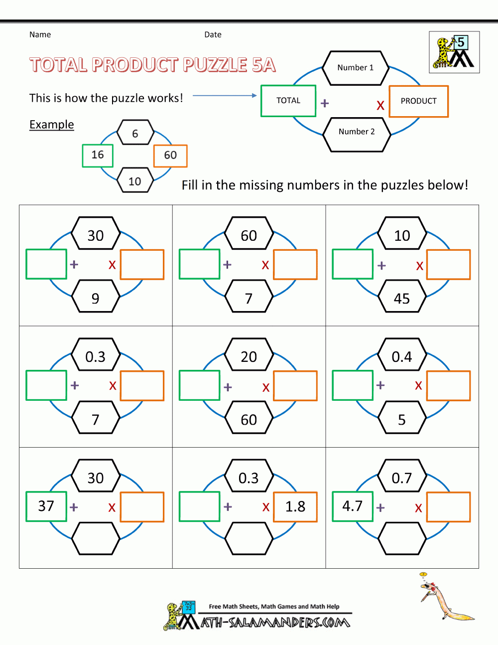 Printable Math Puzzles 5Th Grade - Printable Puzzles Ks2