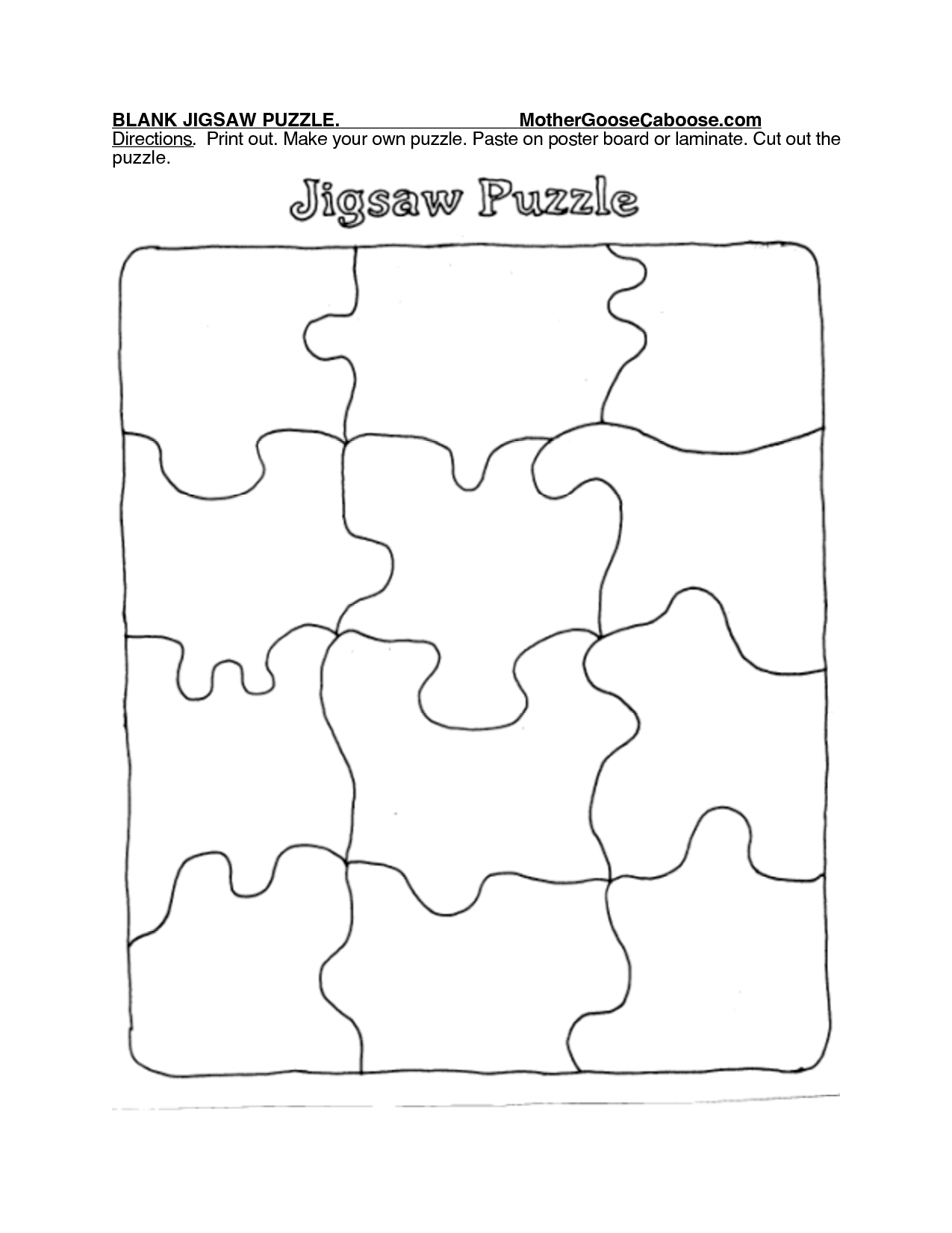 Printable Puzzle Piece Template | Search Results | New Calendar - Printable 8 Piece Jigsaw Puzzle