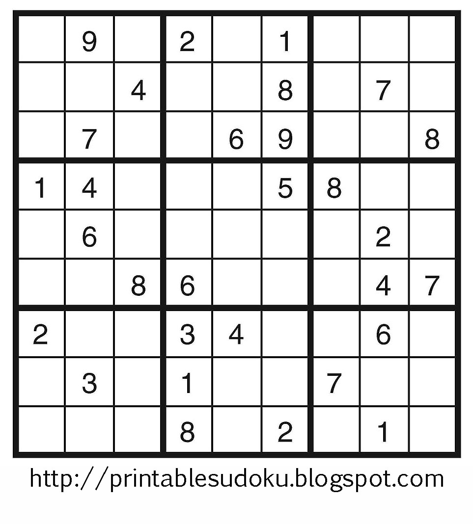 Printable Sudoku - Printable Sudoku Puzzle Grids