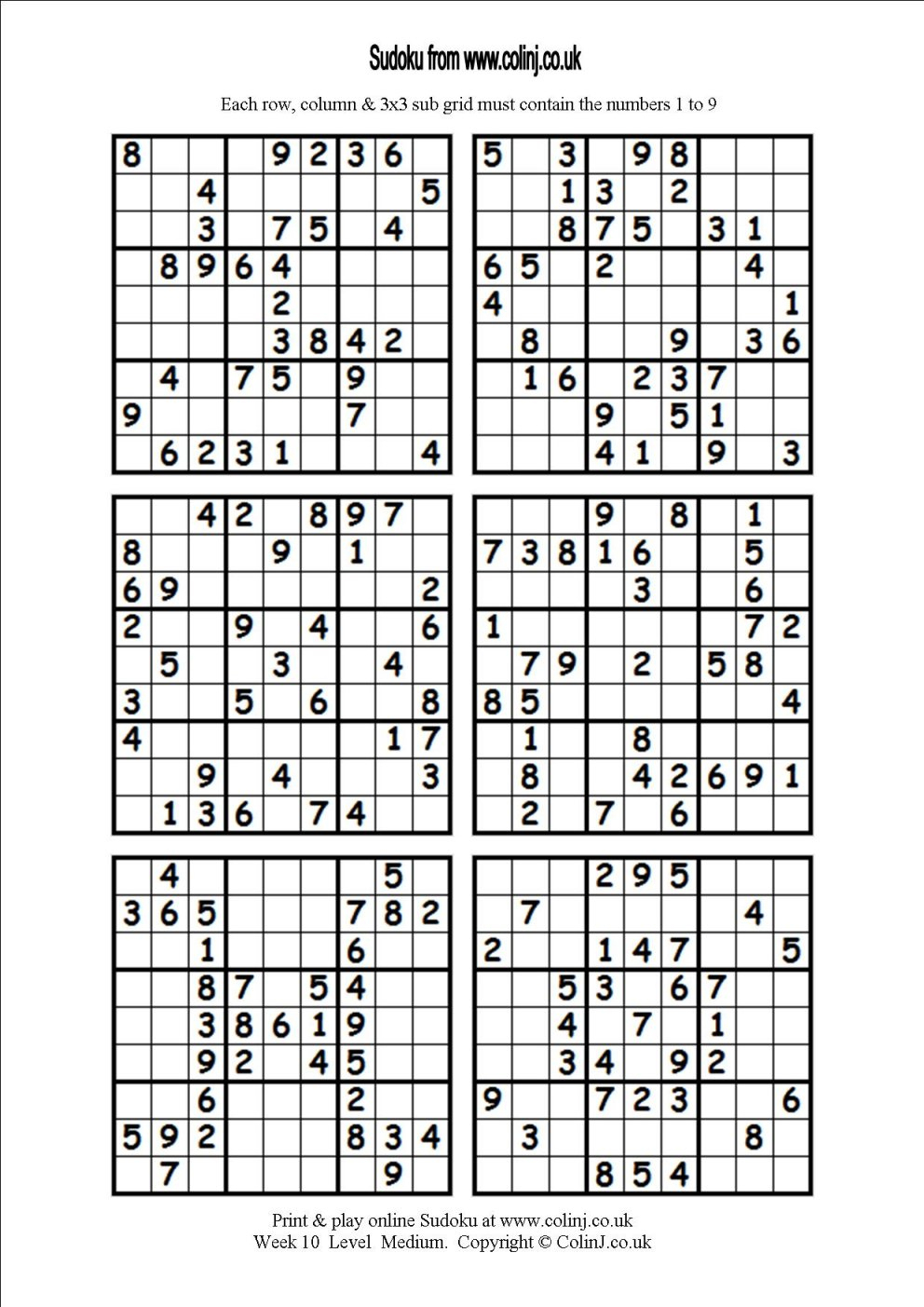 Printable Sudoku Puzzles 6 Per Page | Download Them Or Print - Free - Printable Sudoku Puzzles 6 Per Page