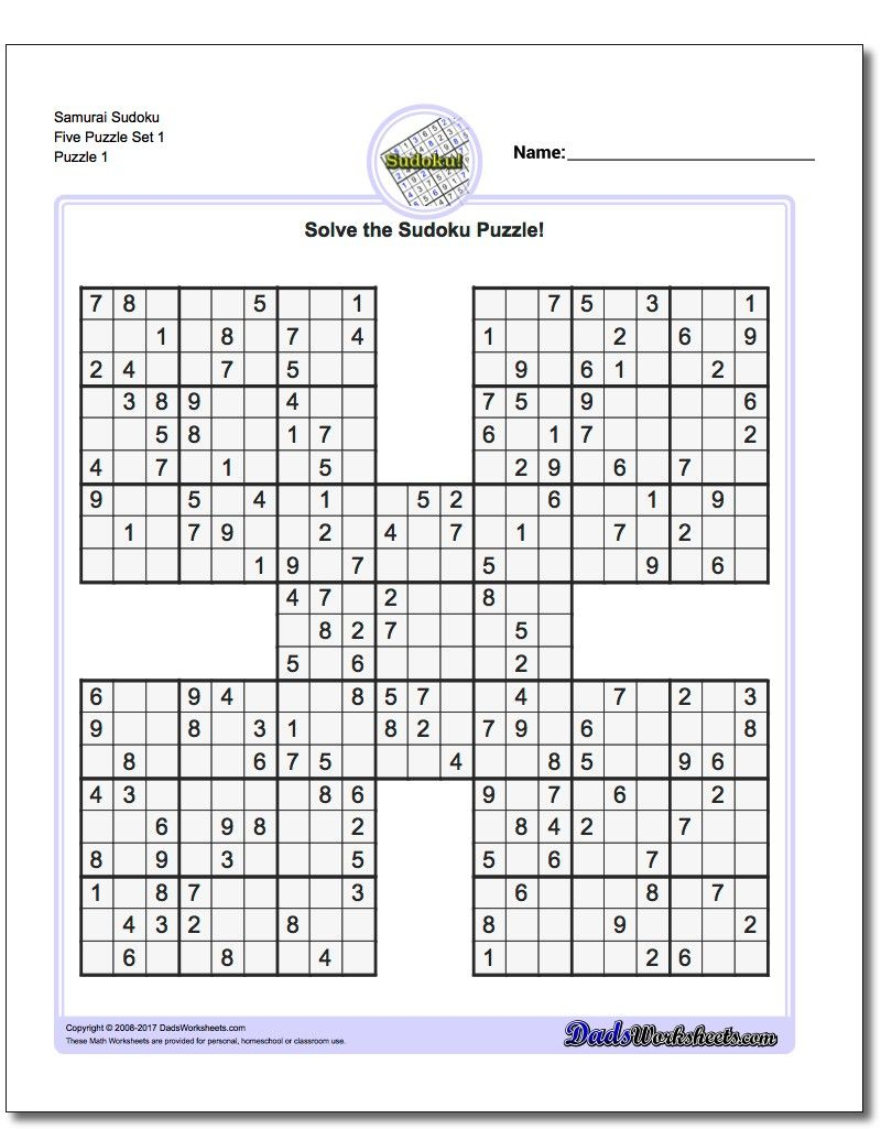 Printable Sudoku Samurai! Give These Puzzles A Try, And You&amp;#039;ll Be - Printable Sudoku Puzzle With Answer Key