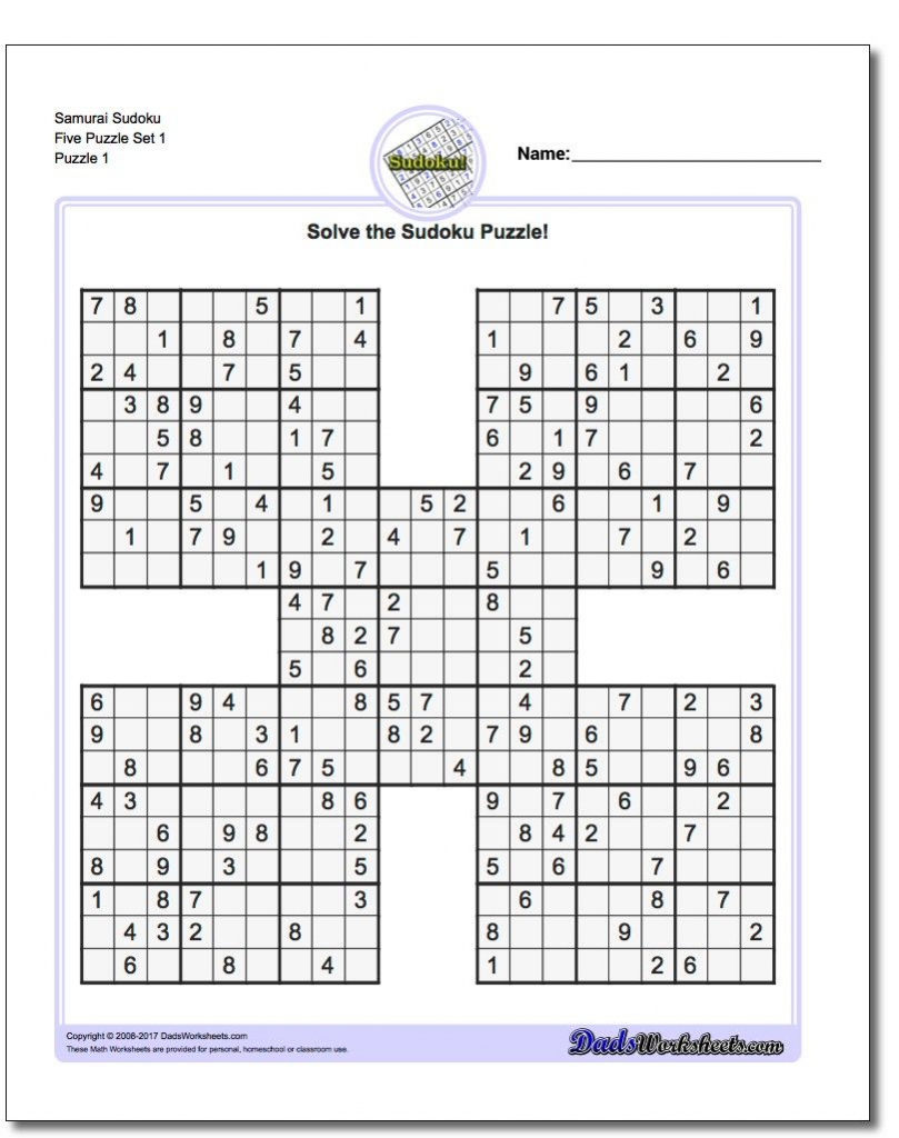 Printable Sudoku Samurai! Give These Puzzles A Try, And You&amp;#039;ll Be - Printable Sudoku Puzzles 1 Per Page