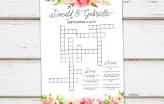 Printable Wedding Crossword Puzzle Game Games For Wedding | Etsy - Printable Wedding Puzzles