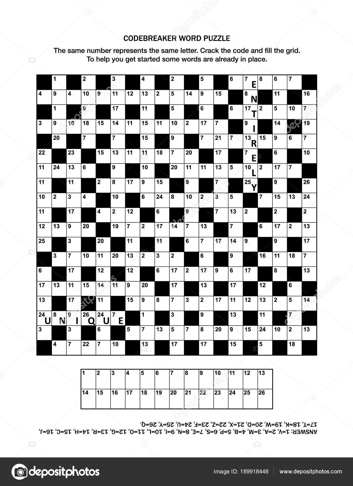 Puzzle Page Codebreaker Codeword Code Cracker Word Game Crossword - Printable Codeword Puzzle