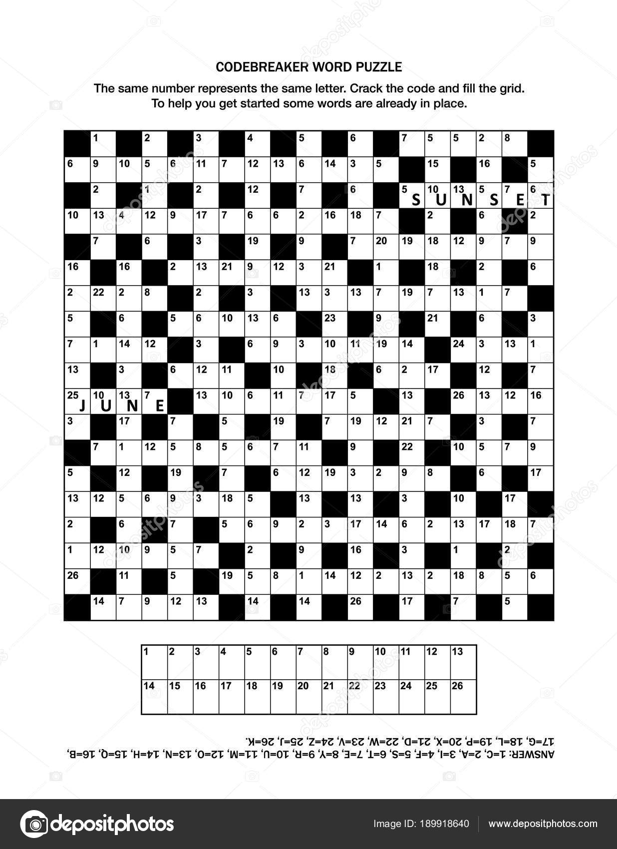 Printable Codeword Puzzles Printable Crossword Puzzles