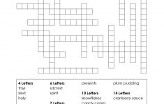 Puzzles To Print. Free Xmas Theme Fill In The Blanks Puzzle - Printable Blank Crossword