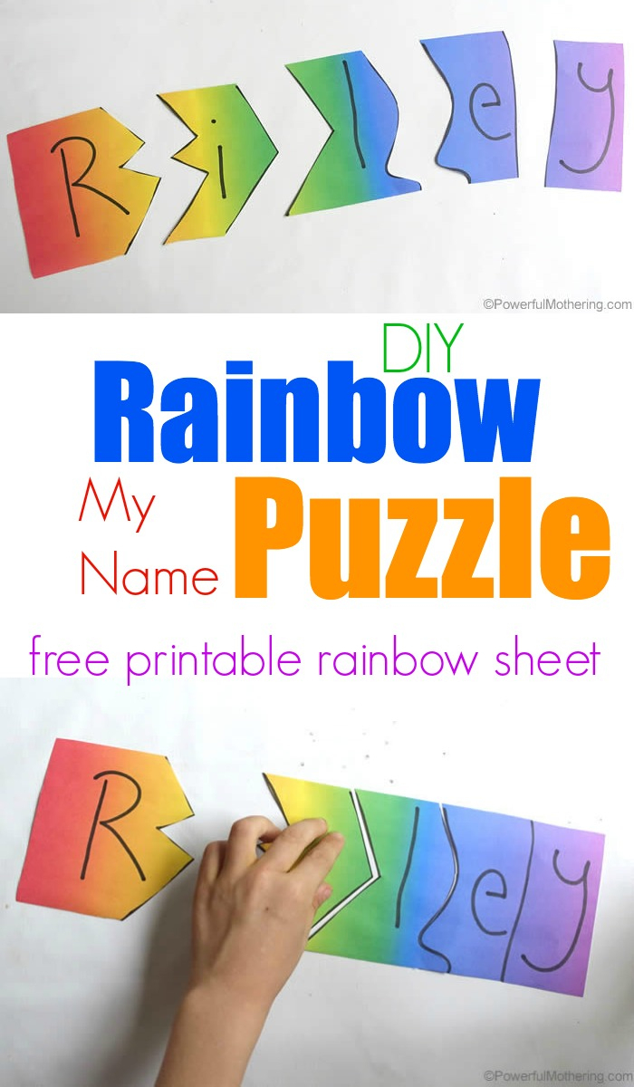 Rainbow My Name Puzzles - Printable Rainbow Puzzle