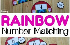 Rainbow Number Word Matching Activity For Kids - Look! We're Learning! - Printable Rainbow Number Puzzle