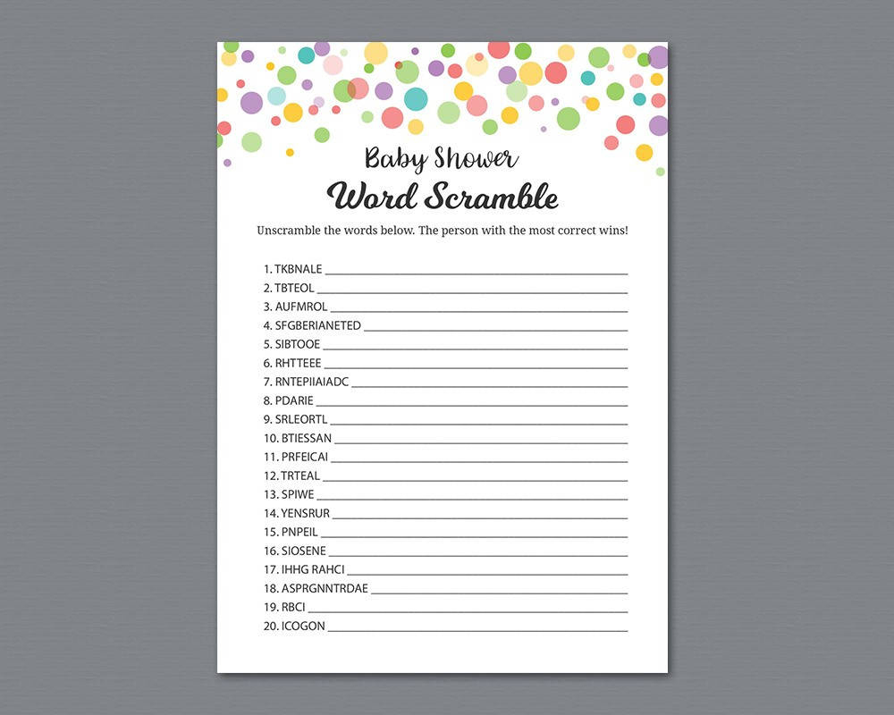 Rainbow Word Scramble Game Printable Solve Puzzle Color | Etsy - Printable Rainbow Puzzle