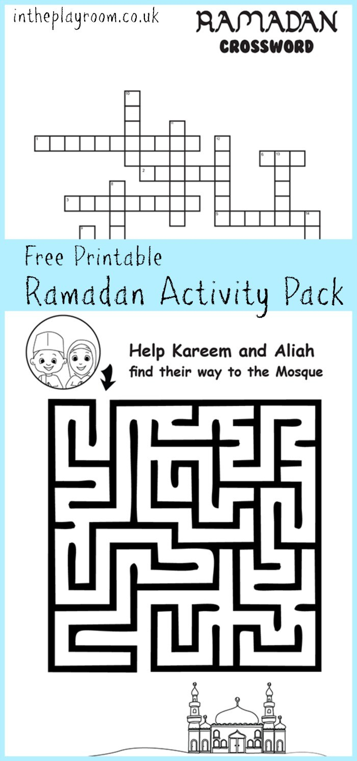 Ramadan Maze And Crossword Printable Activities - In The Playroom - Printable Children&amp;amp;#039;s Crossword Puzzles Uk