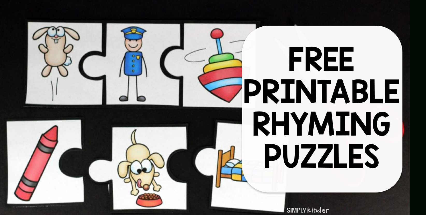 Rhyming Puzzles - Simply Kinder - Printable Rhyming Puzzles