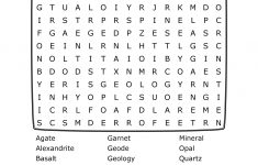 Rocks And Minerals Word Search - Printable Word Puzzles Pdf