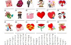 Saint Valentine's Day - Word Search Puzzle Worksheet - Free Esl - Printable Puzzle Of The Day